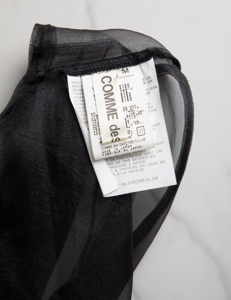 Comme des Garcons Vintage AW 1997 Black Sheer Tulle Polka Dot Paneled Dress