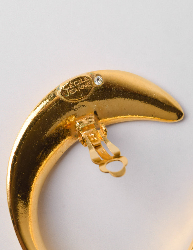 Cecile et Jeanne Vintage Golden Swirl Earrings