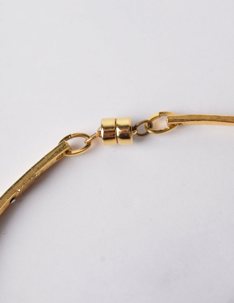 Cecile et Jeanne Vintage Modernist Golden Choker Necklace