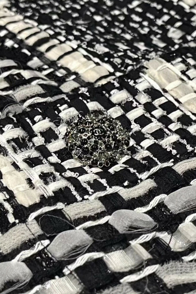 Chanel 15C Black and White Tweed Jacket
