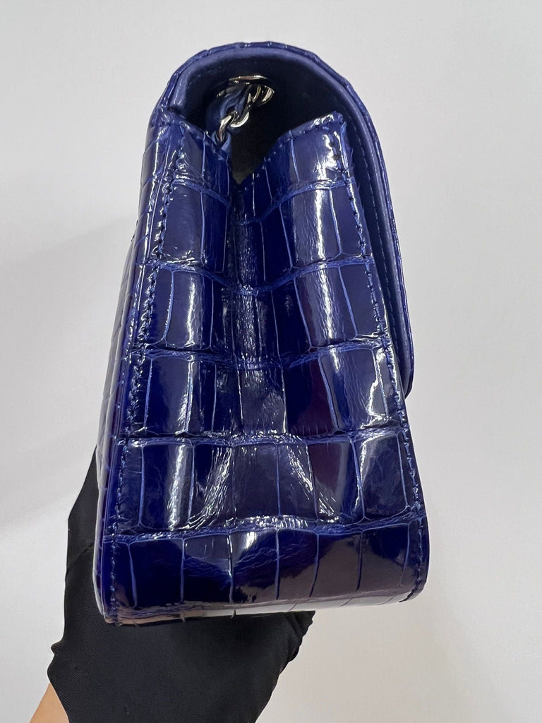 Chanel Blue Alligator mini square Flap Bag