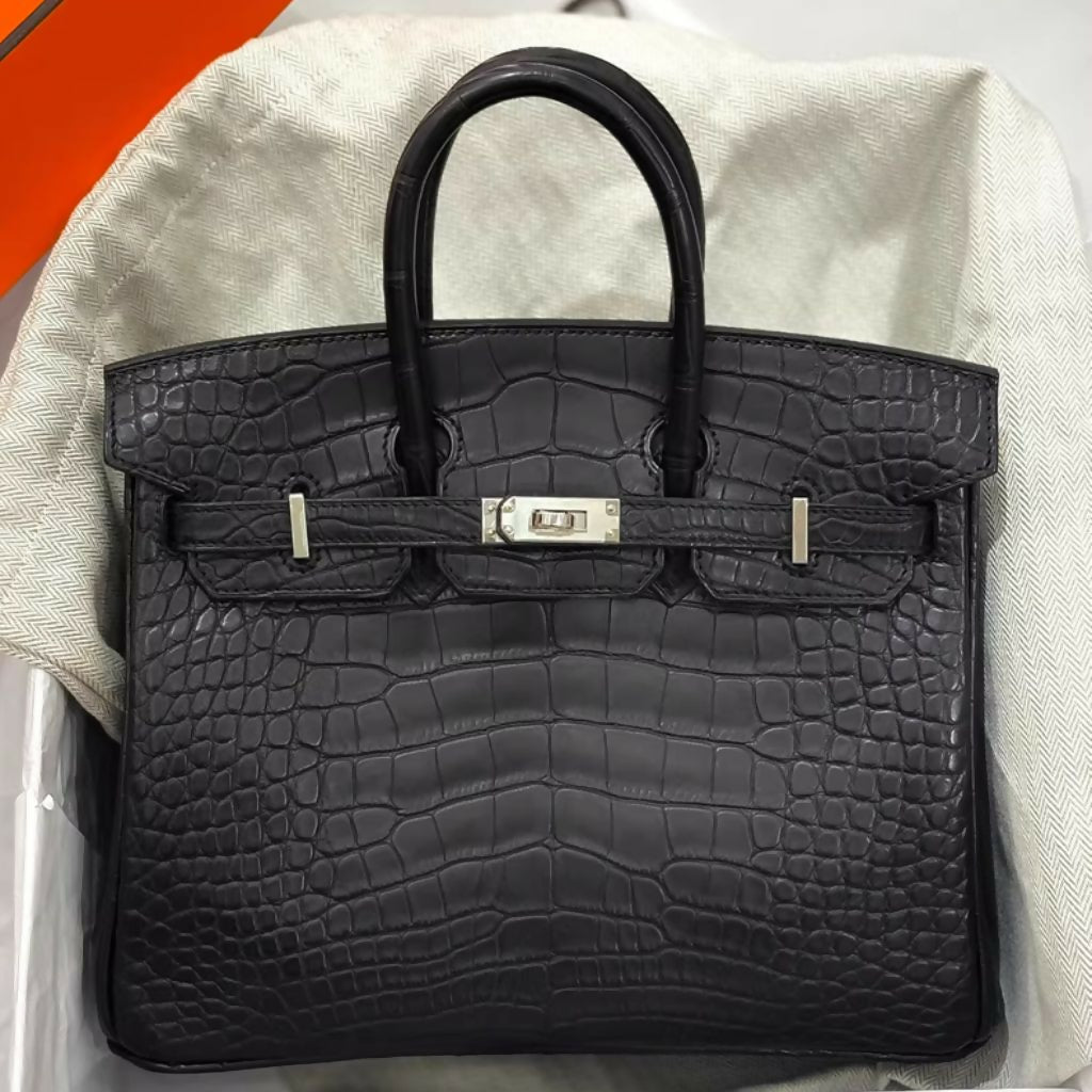 Hermès Birkin 25 Black Crocodile Matte Palladium Hardware