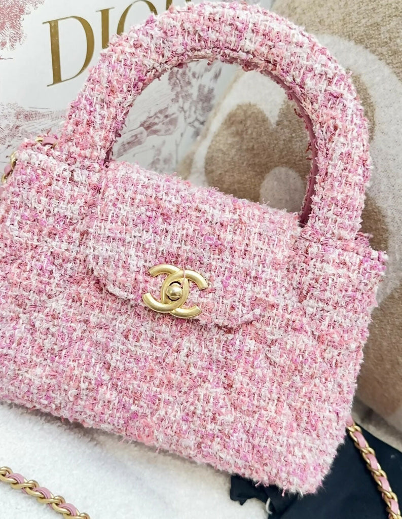 Chanel 24p pink tweed Kelly bag