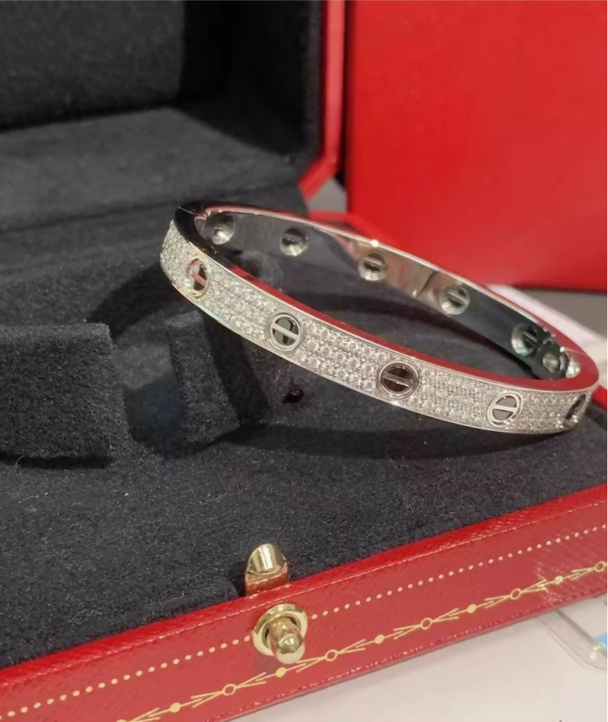 Cartier Love Wide Bracelet – Black Ceramic & White Gold with Diamonds (Size 17)