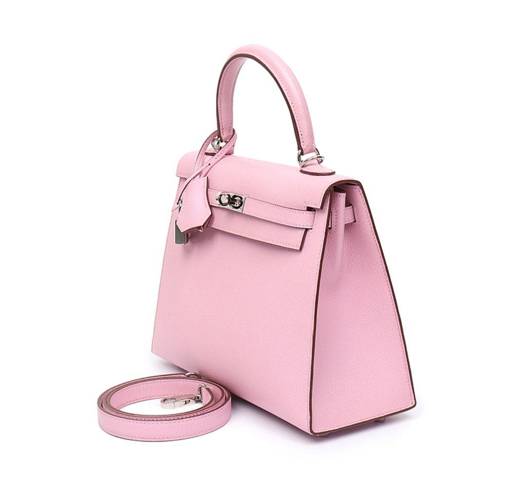 Hermès Kelly Sellier 25 Mauve Sylvestre Epsom Palladium Hardware