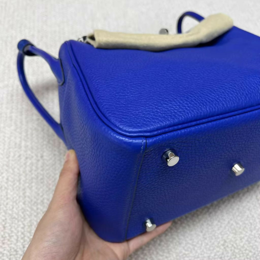 Hermès Lindy 26 Electric Blue Matte Crocodile Touch Palladium Hardware