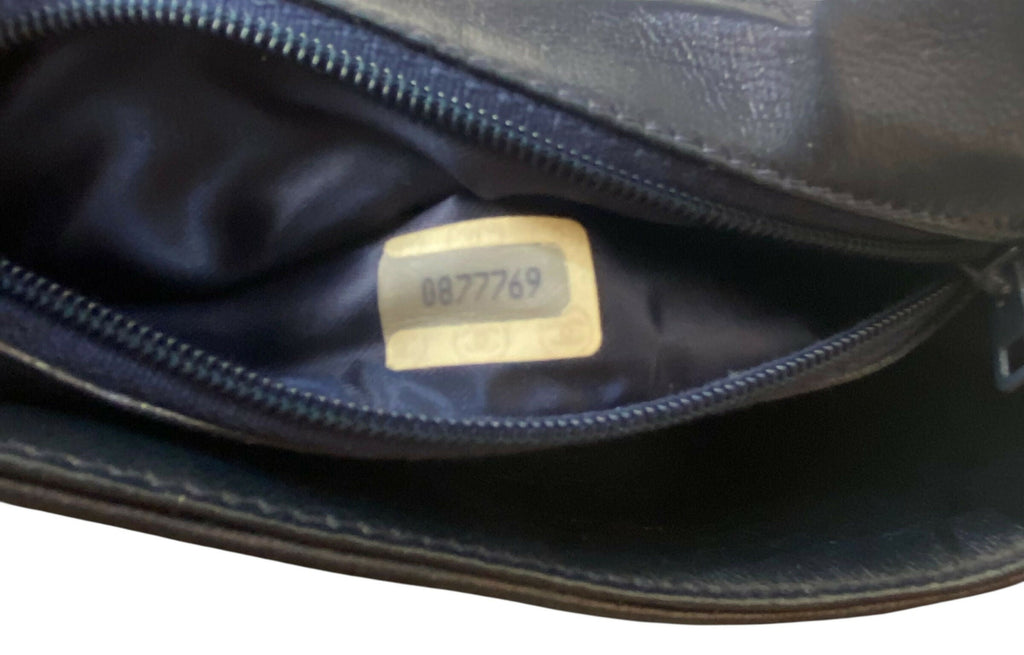 Chanel Mini Vintage Dark Navy CC Quilted Full Flap Bag 24K Gold Hardware