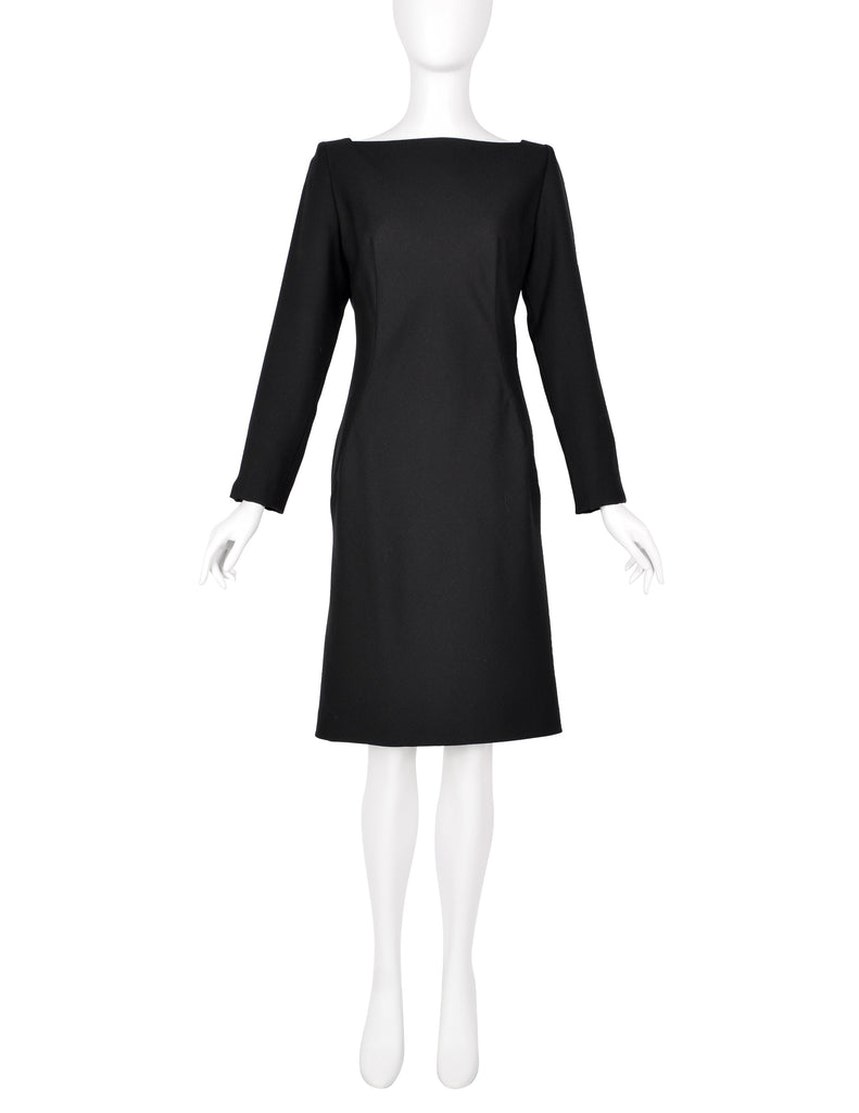 Givenchy by John Galliano Vintage AW 1996 Black Wool Crepe Dress