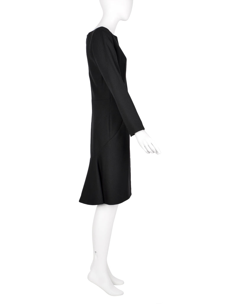 Givenchy by John Galliano Vintage AW 1996 Black Wool Crepe Dress