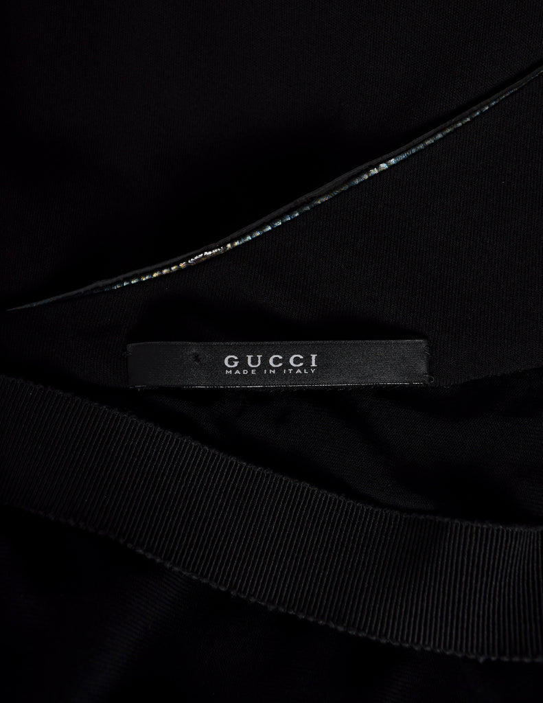 Gucci Vintage AW 2009 by Frida Giannini Black Draping Jersey Asymmetrical One Shoulder Gown