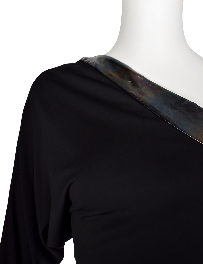 Gucci Vintage AW 2009 by Frida Giannini Black Draping Jersey Asymmetrical One Shoulder Gown