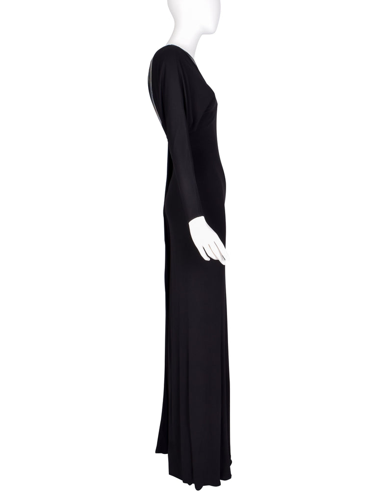 Gucci Vintage AW 2009 by Frida Giannini Black Draping Jersey Asymmetrical One Shoulder Gown