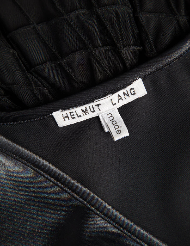 Helmut Lang Vintage 1992 Liquid Stretch Sheer Paneled Diamond Stitched Dress