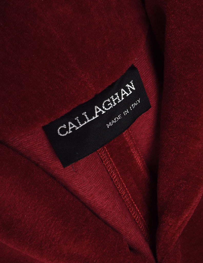 Callaghan Vintage AW 1988 by Romeo Gigli Cranberry Red Velour Cropped Vest