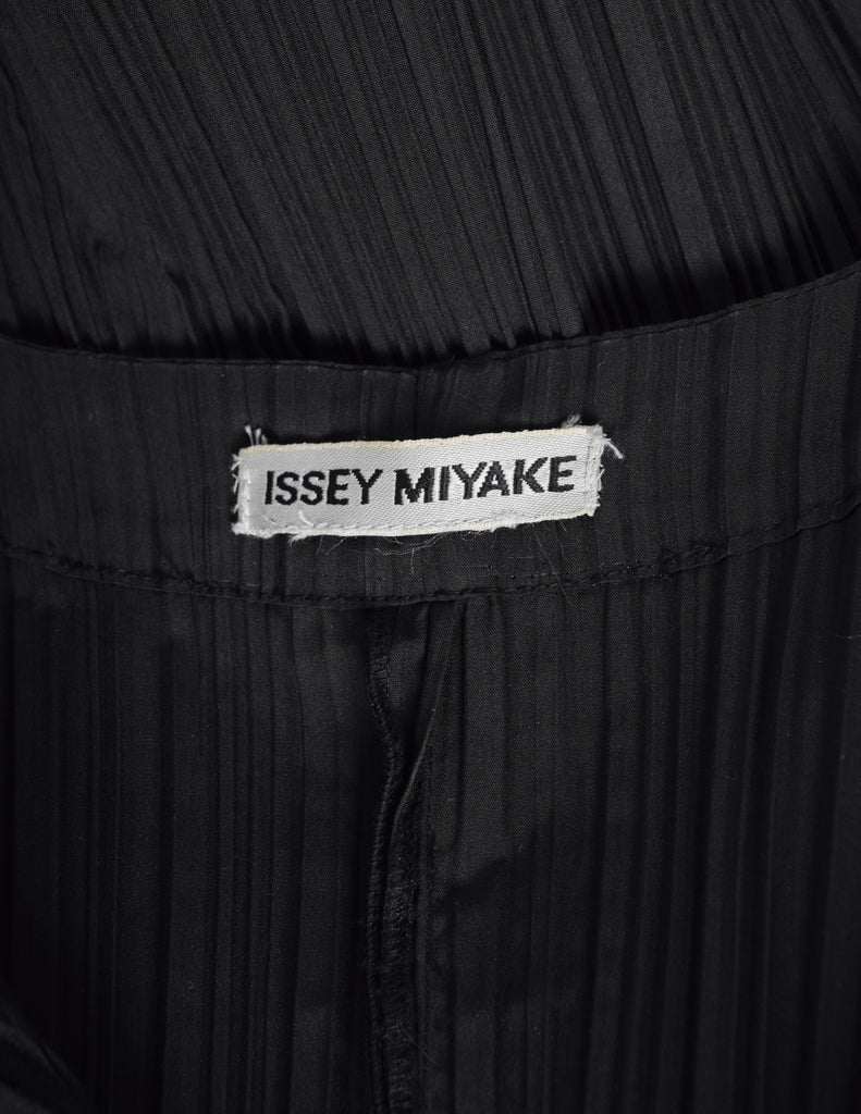 Issey Miyake Vintage AW 1990 Black Pleated Hooded Dress