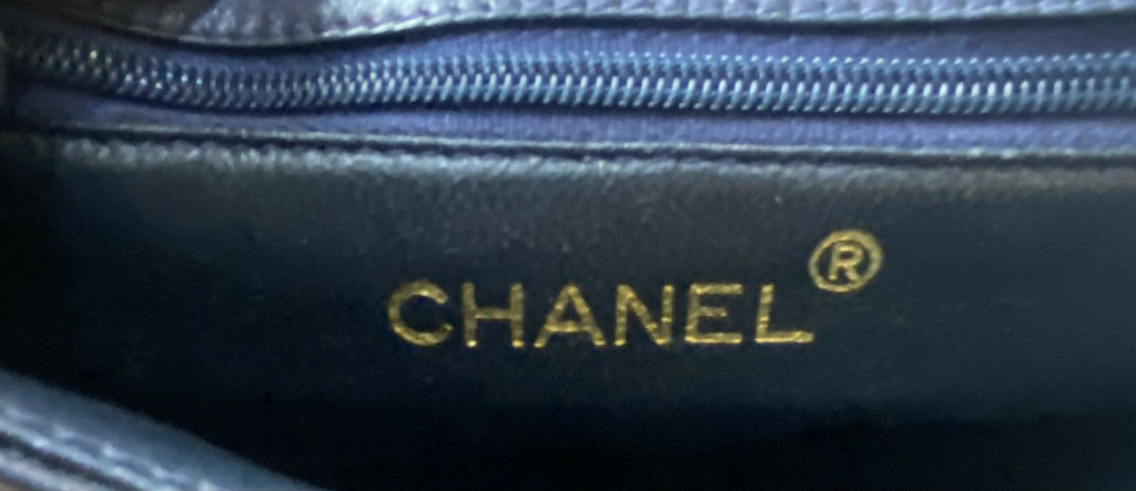 Chanel Mini Vintage Dark Navy CC Quilted Full Flap Bag 24K Gold Hardware