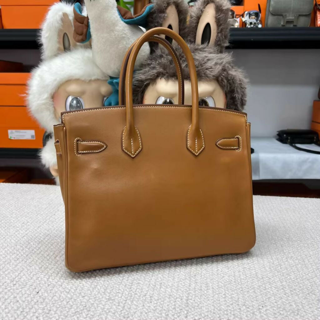 Hermès Birkin 30 Fauve Barenia Smooth Leather Palladium Hardware