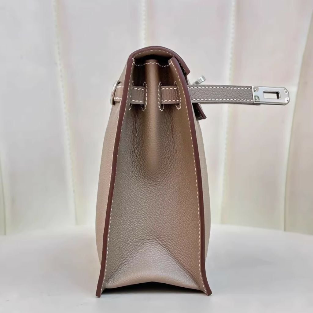 Hermès Kelly Danse Etoupe Verso Evercolor Palladium Hardware