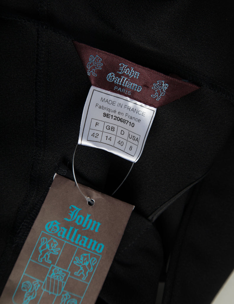 John Galliano Vintage SS 1999 Black Draping Twisted Strap Bias Crepe Dress