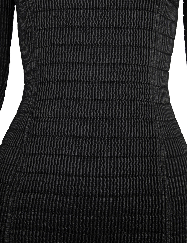 Katharine Hamnett Vintage 1990s Black Quilted Mini Dress