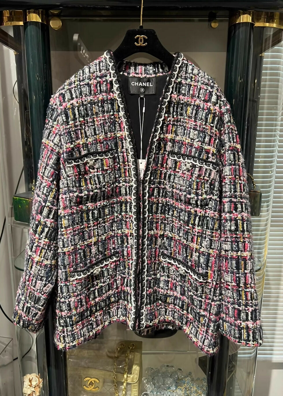 Chanel 24A black & purple tweed jacket