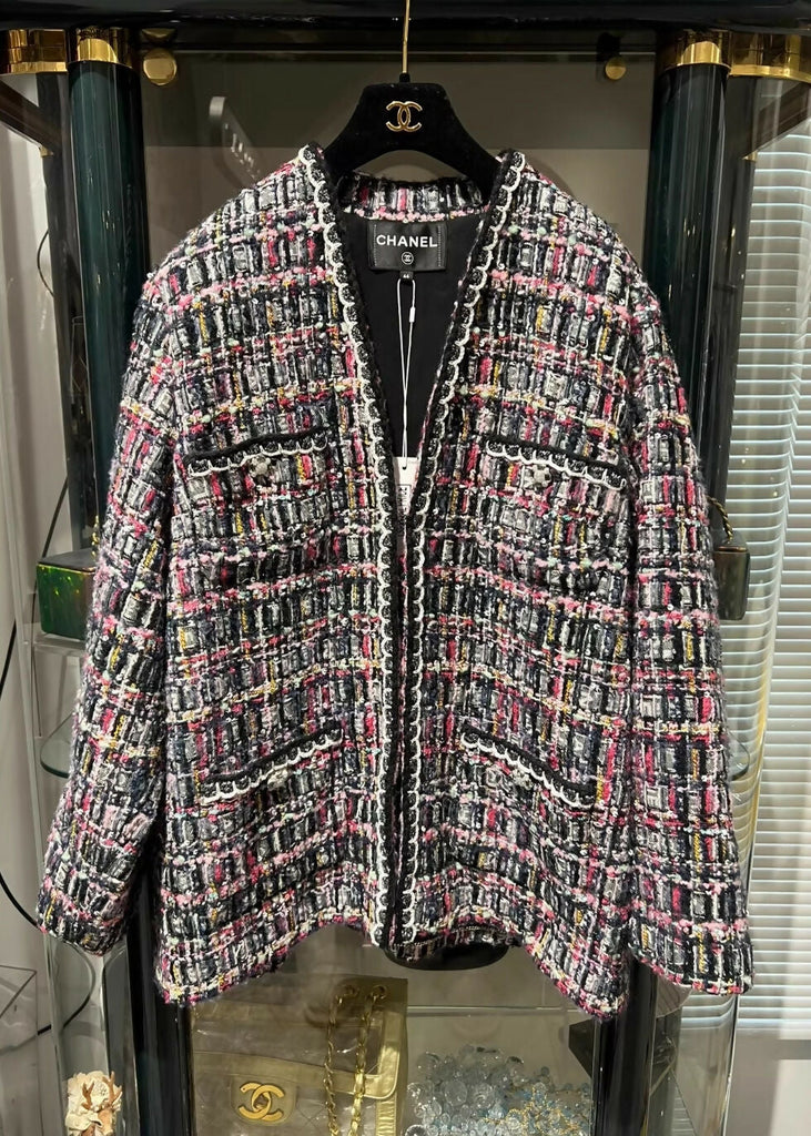 Chanel 24A black & purple tweed jacket