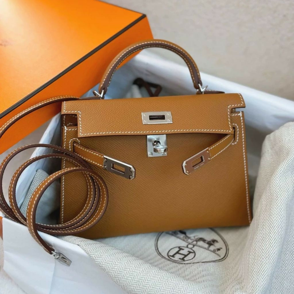 Hermès Mini Kelly 20 Gold Epsom Leather with Palladium Hardware