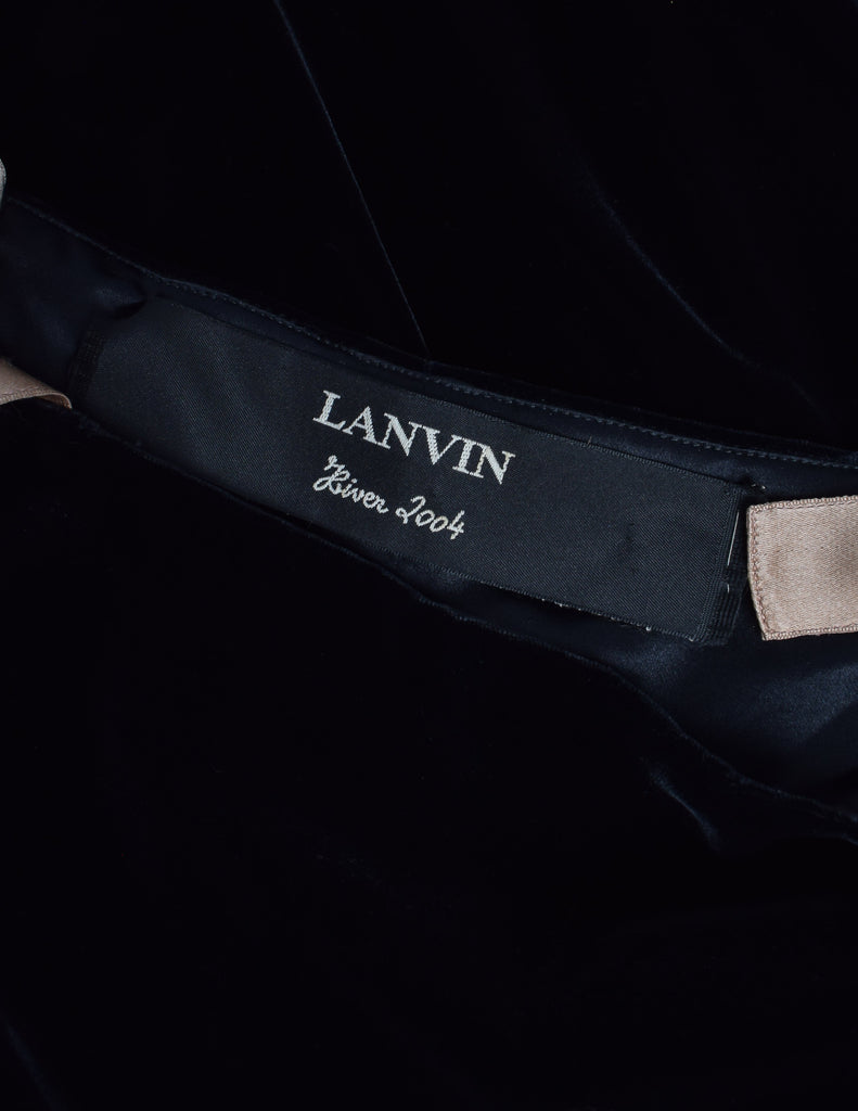Lanvin Vintage AW 2004 by Alber Elbaz Marmot and Black Silk Velvet Bustle Trained Gown