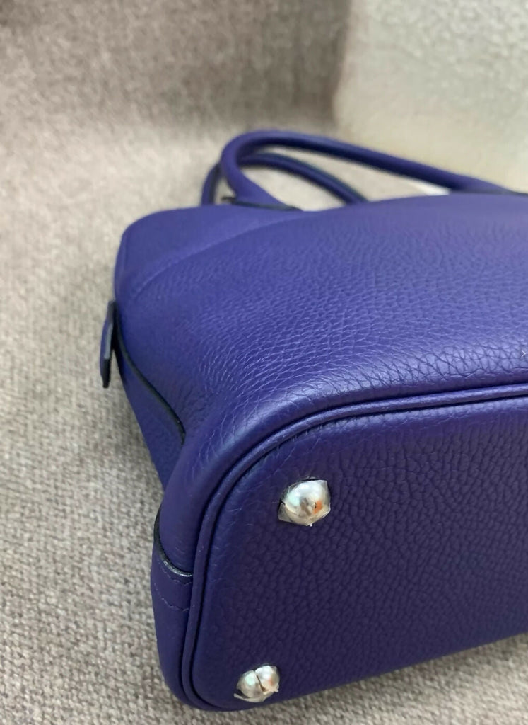 HERMÈS Bolide 31 Bleu Encre (M3) Clemence Palladium hardware