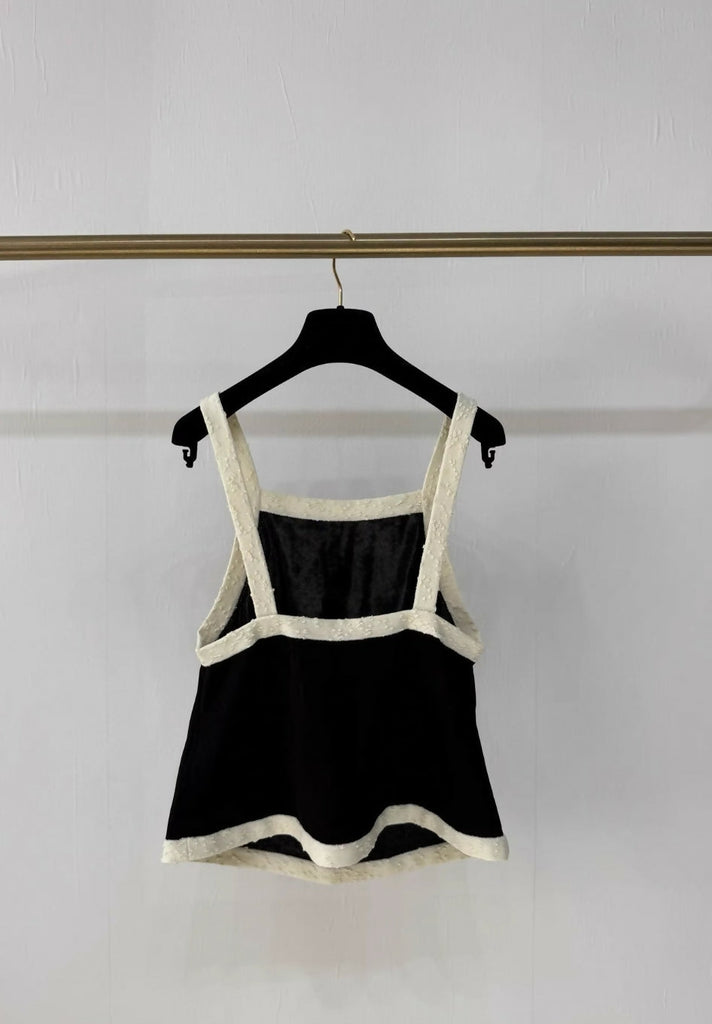 Chanel 25A black & white camisole