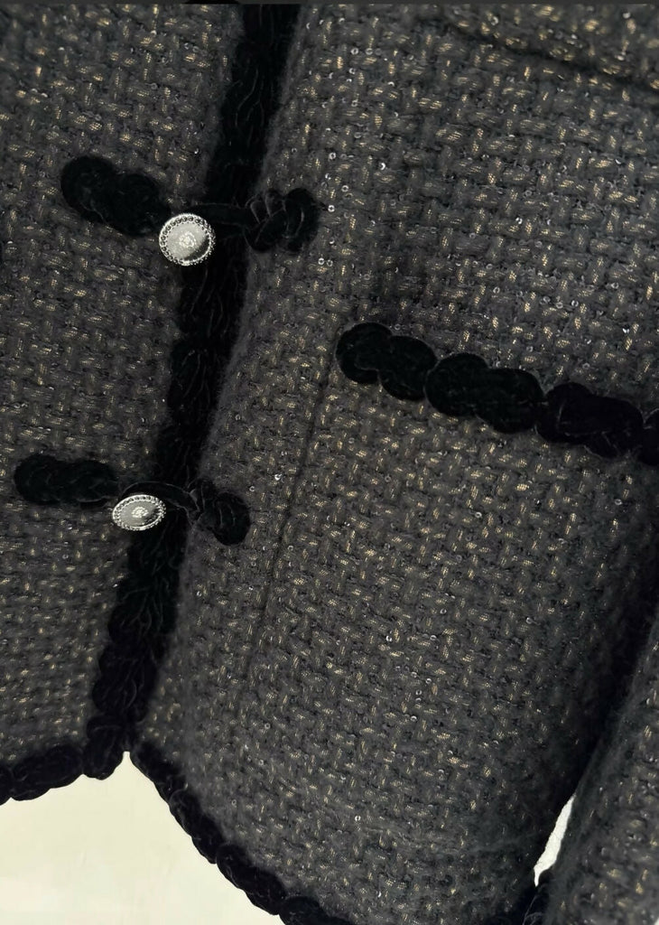 Chanel 25A black tweed jacket