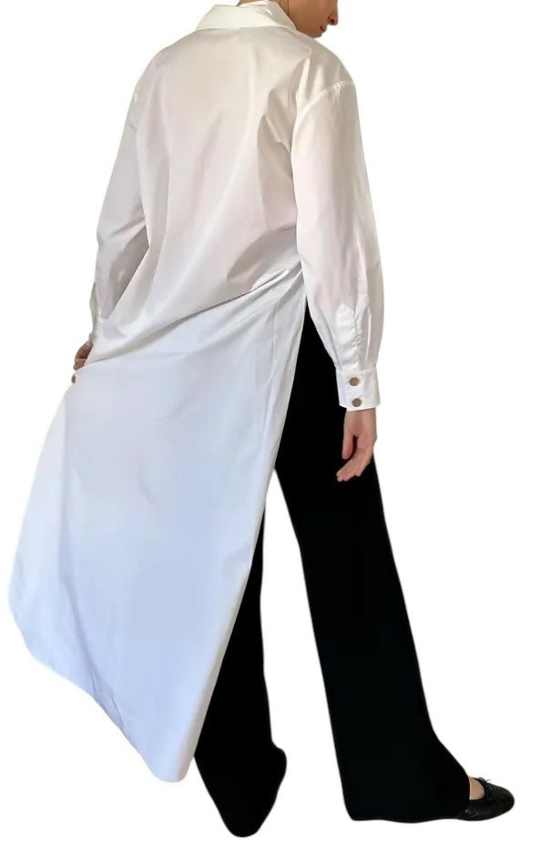 NWT Chanel 23C Monte-Carlo Runway Long Tuxedo Dress Shirt Blouse FR 40