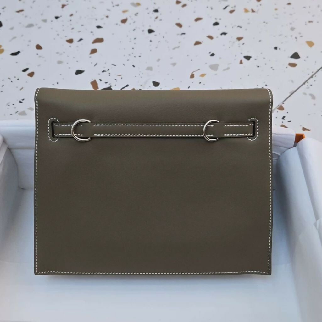 Hermès Kelly Danse Etoupe Swift Leather Palladium Hardware