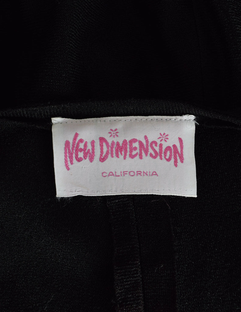 New Dimensions Vintage 1970s Dramatic Ostrich Feather Trimmed Black Gown