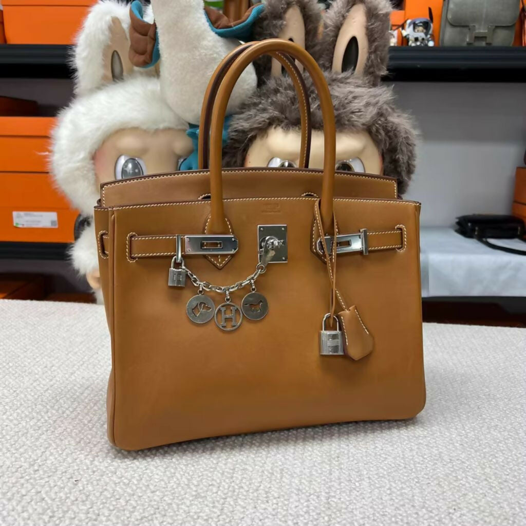 Hermès Birkin 30 Fauve Barenia Smooth Leather Palladium Hardware