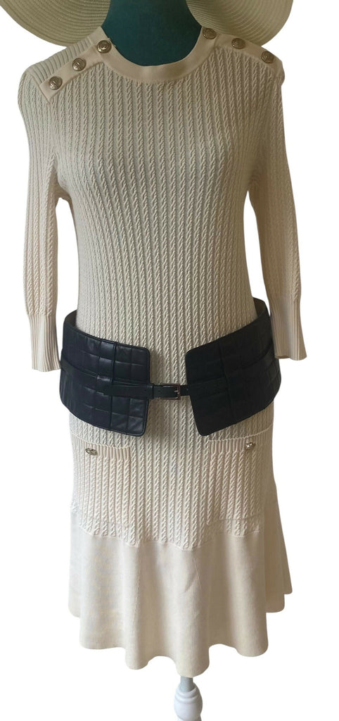 Chanel 02A Extra Wide CC Black Quilted Lambskin Leather Corset Belt 75/30