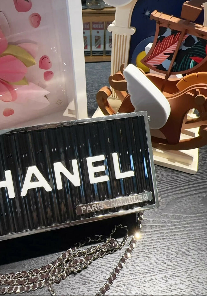 Chanel 18A Paris Hamburg Black shipping container Minaudiere Shoulder Bag