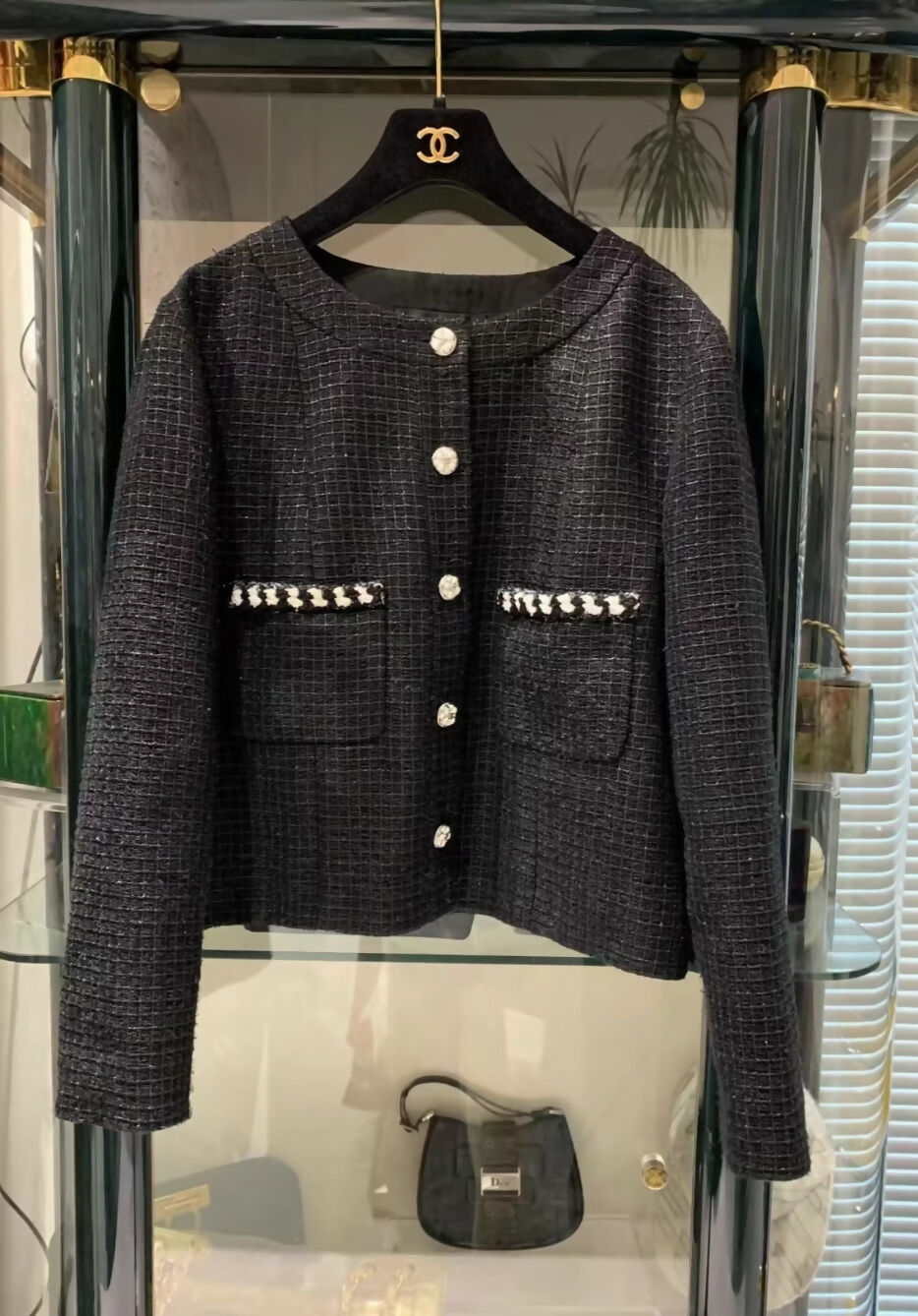 Chanel 24P black tweed jacket
