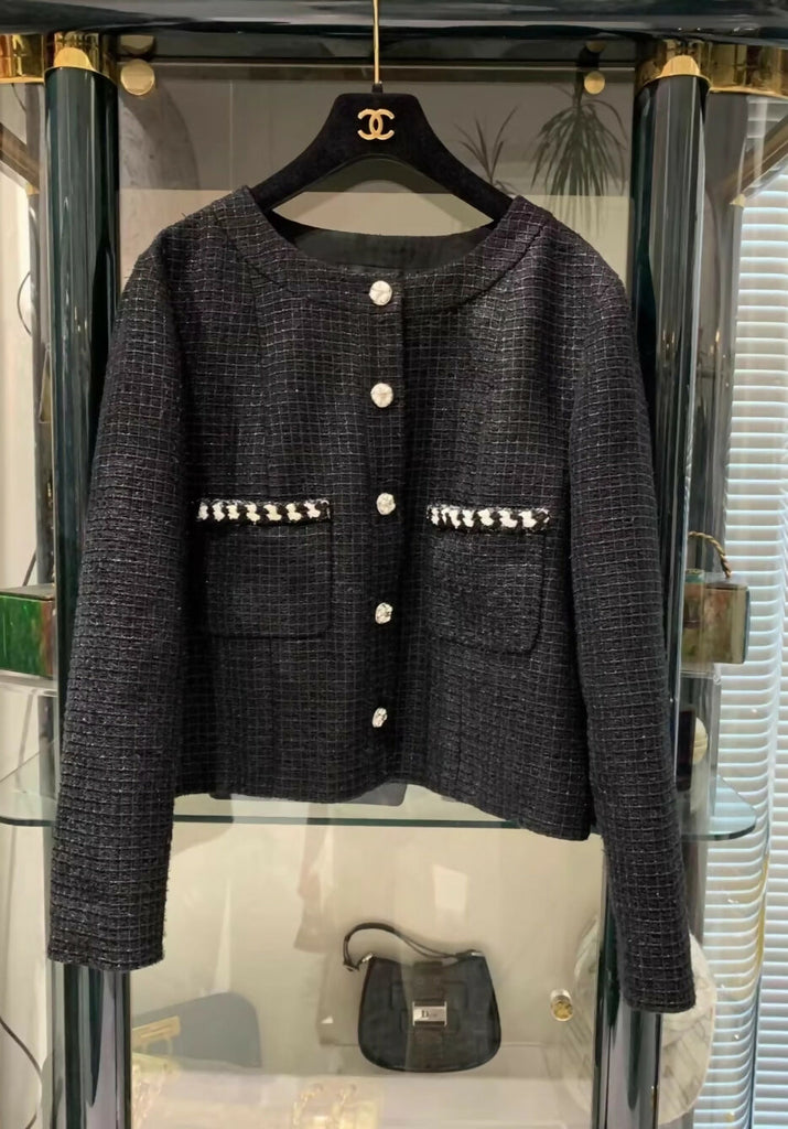 Chanel 24P black tweed jacket