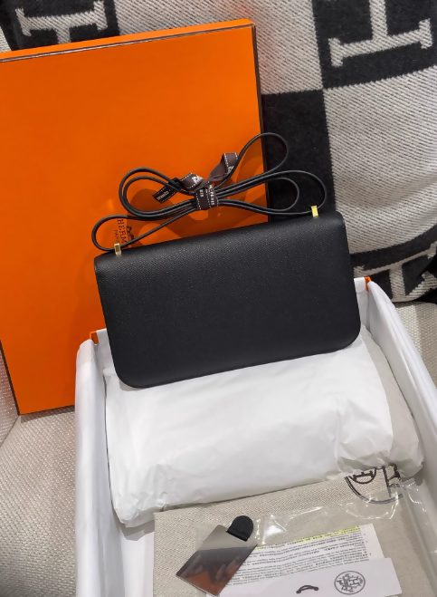 Hermès Constance Elan Black Epsom Gold Hardware