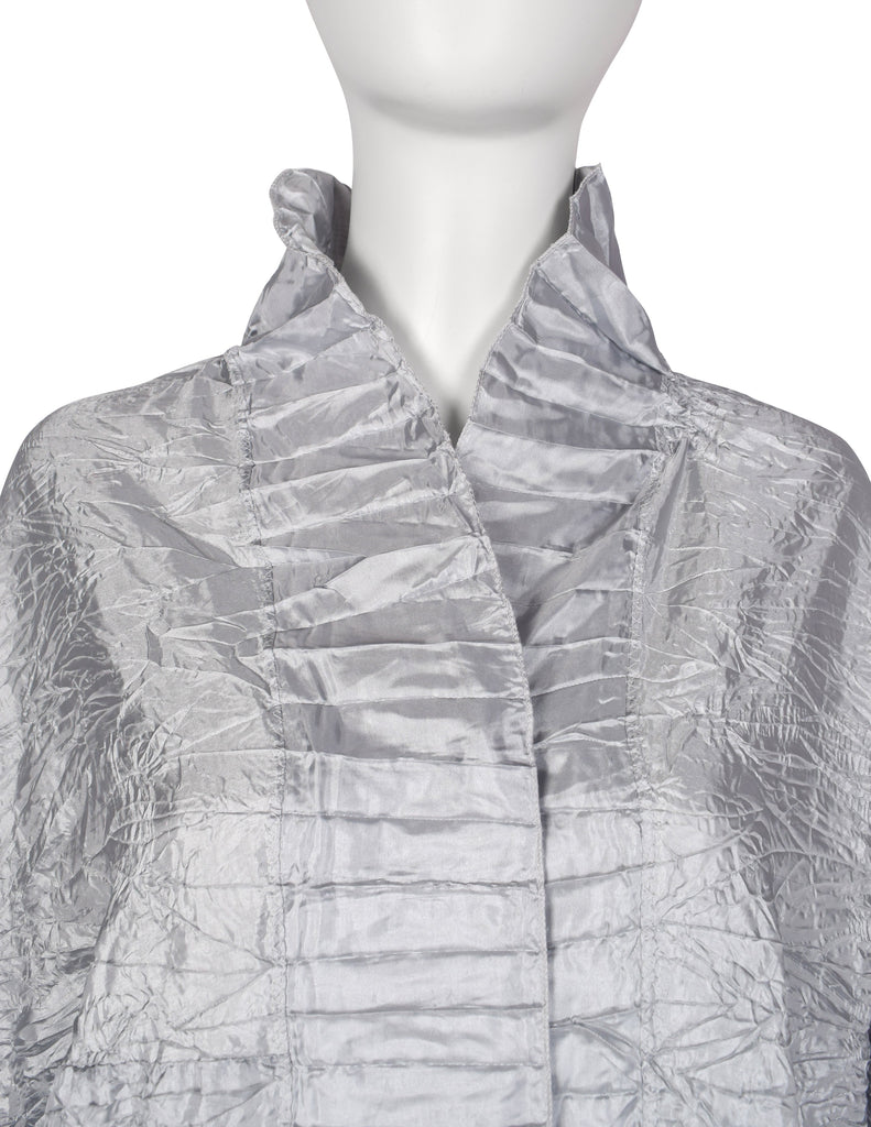 Ray London Vintage Silver Plisse Pleated Duster