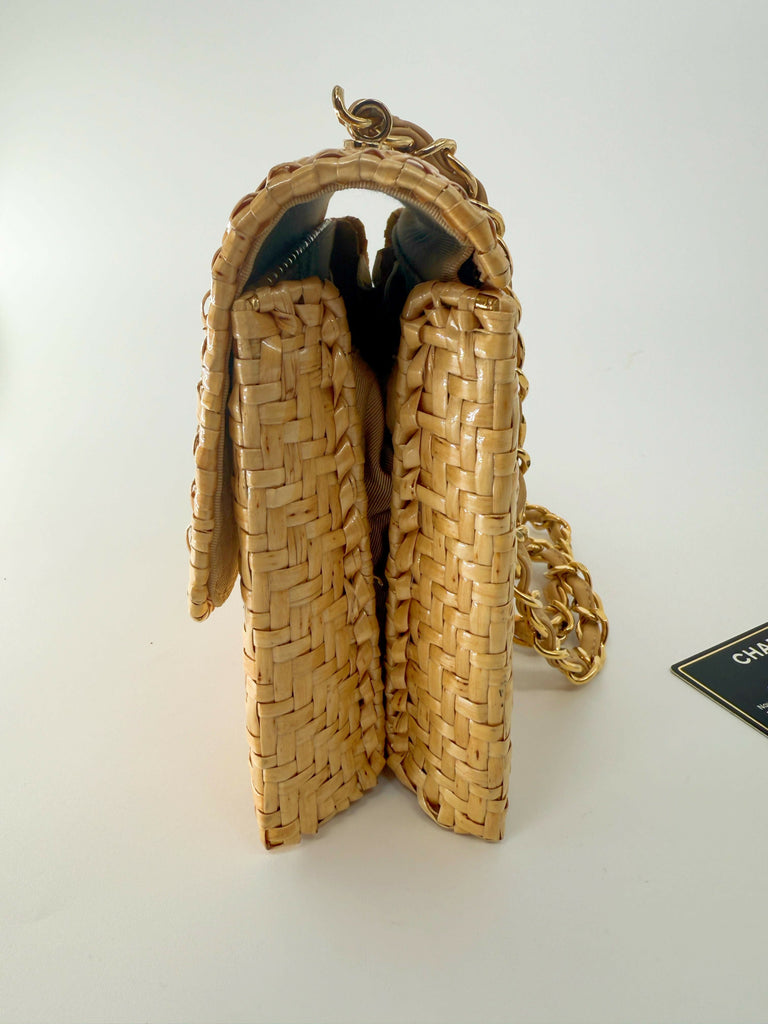 Chanel Vintage Wicker Rattan Flap Bag