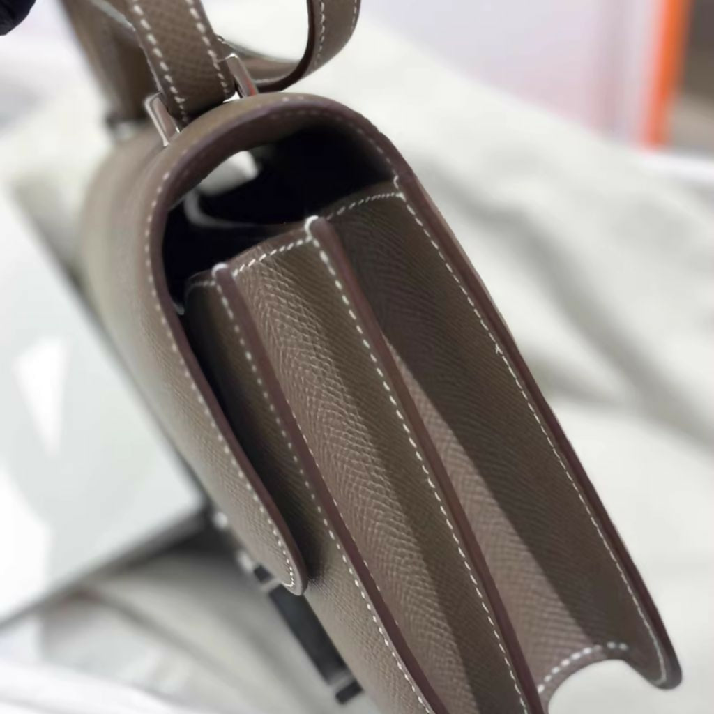 Hermès constance 19 Etoupe Grey Epsom Leather Palladium Hardware
