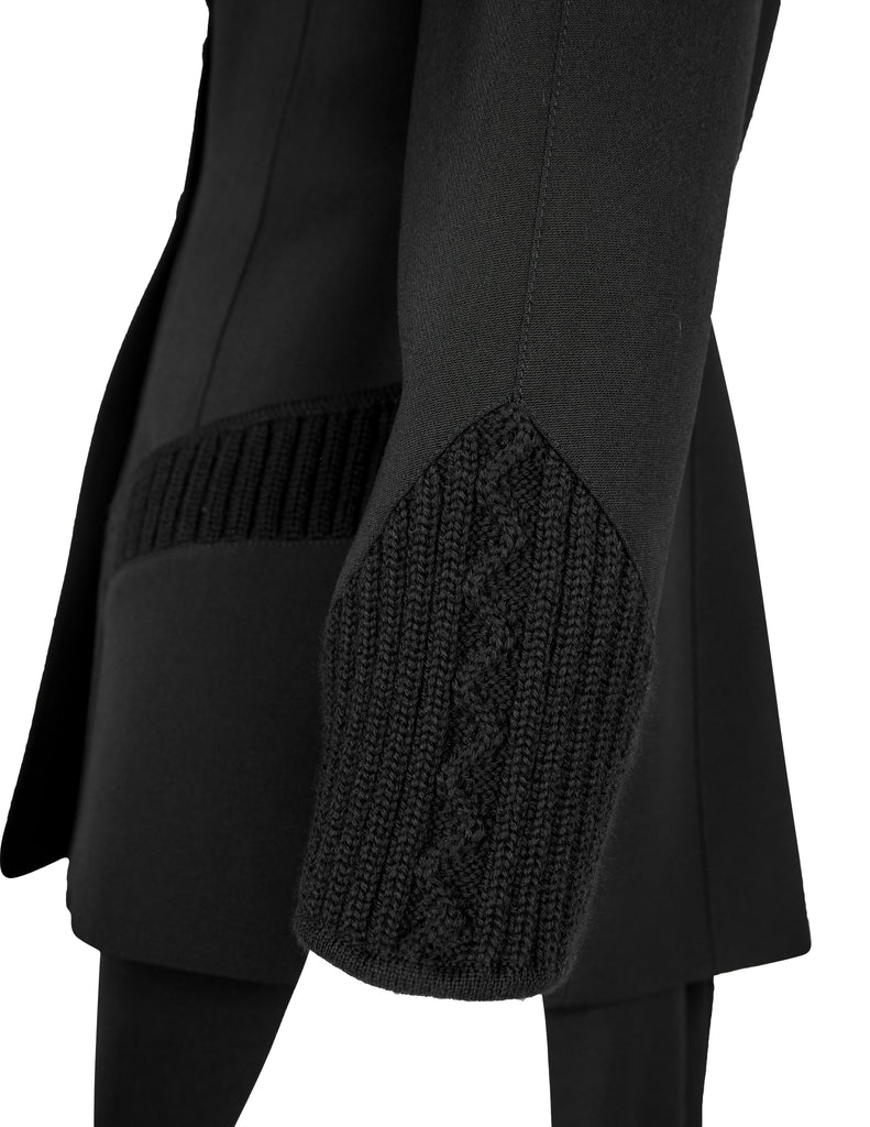 Thierry Mugler Vintage AW 1998 Knit Detailed Black Skirt Suit