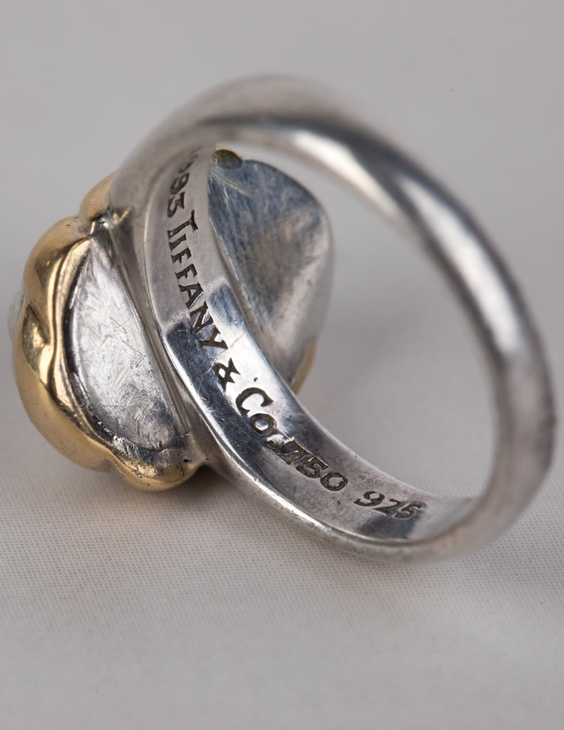 Tiffany & Co. Vintage 1993 Sterling Silver and 18k Gold Scarab Ring