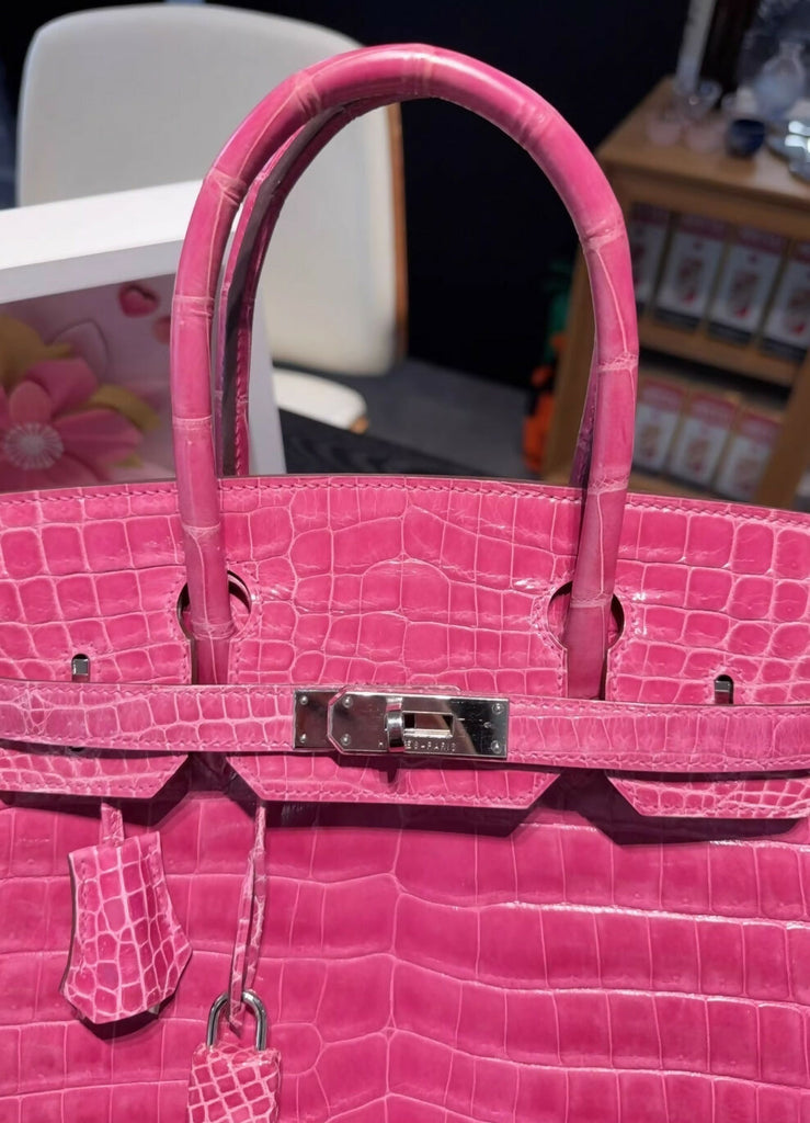 Hermes Birkin 30 Rose Scheherazade Matte Alligator Leather Palladium hardware
