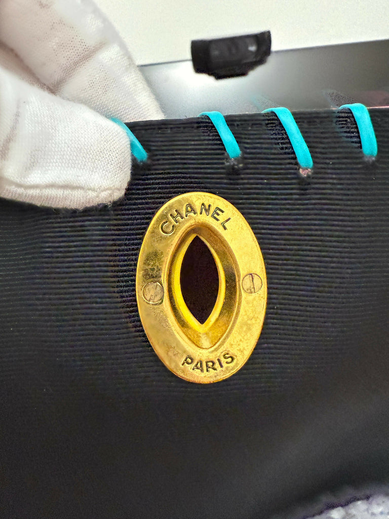 Chanel 1994 Vintage Pink Vinyl Jumbo Flap Bag