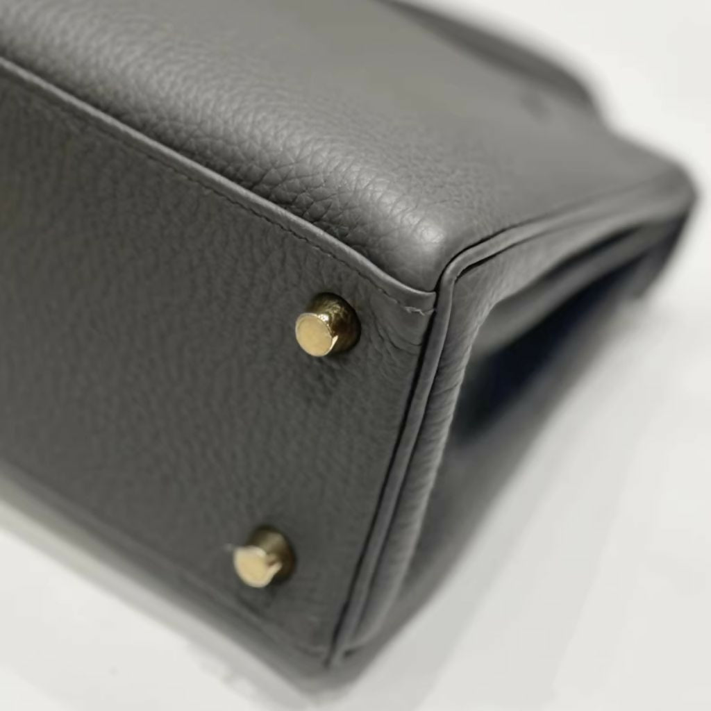 Hermès Kelly 25 Gris Etain Togo Leather Gold Hardware