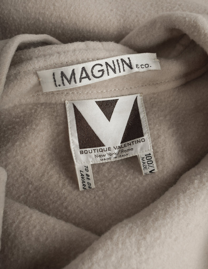 Valentino Vintage 1970s Oatmeal Wool Hooded Cape