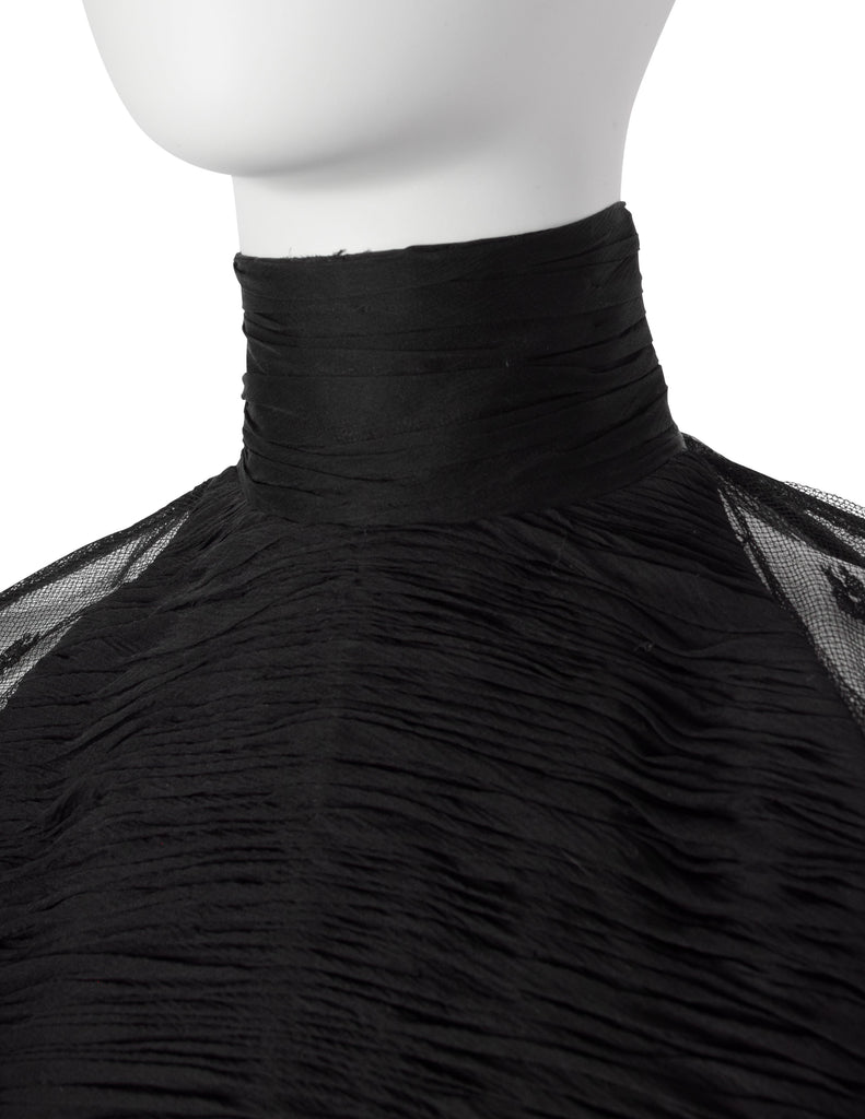 Valentino Vintage Alta Moda Couture AW 1987 Phenomenal Black Silk and Lace Gown